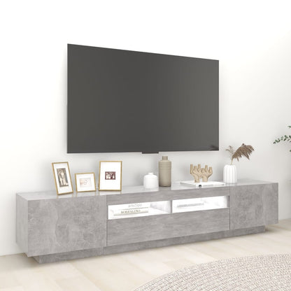 TV Cabinet RGB LED Lights 200cm Concrete Grey | HomeAndLiving