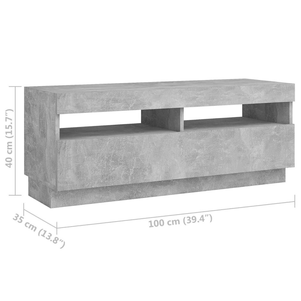 TV Cabinet RGB LED Lights 200cm Concrete Grey | HomeAndLiving