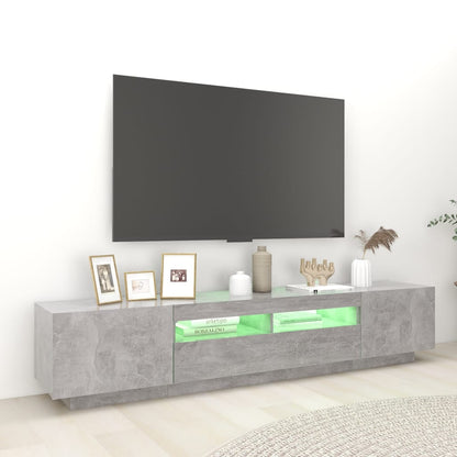 TV Cabinet RGB LED Lights 200cm Concrete Grey | HomeAndLiving