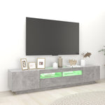TV Cabinet RGB LED Lights 200cm Concrete Grey | HomeAndLiving