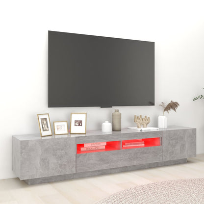TV Cabinet RGB LED Lights 200cm Concrete Grey | HomeAndLiving