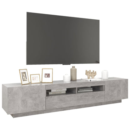 TV Cabinet RGB LED Lights 200cm Concrete Grey | HomeAndLiving