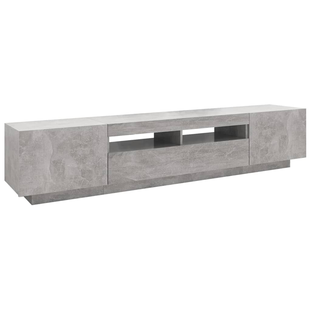 TV Cabinet RGB LED Lights 200cm Concrete Grey | HomeAndLiving