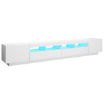 260cm TV Cabinet RGB LED Lights White | HomeAndLiving