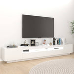 260cm TV Cabinet RGB LED Lights White | HomeAndLiving