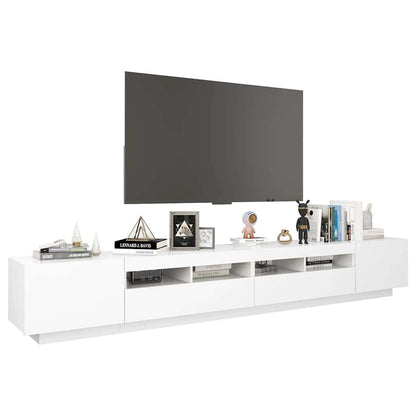 260cm TV Cabinet RGB LED Lights White | HomeAndLiving