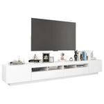 260cm TV Cabinet RGB LED Lights White | HomeAndLiving