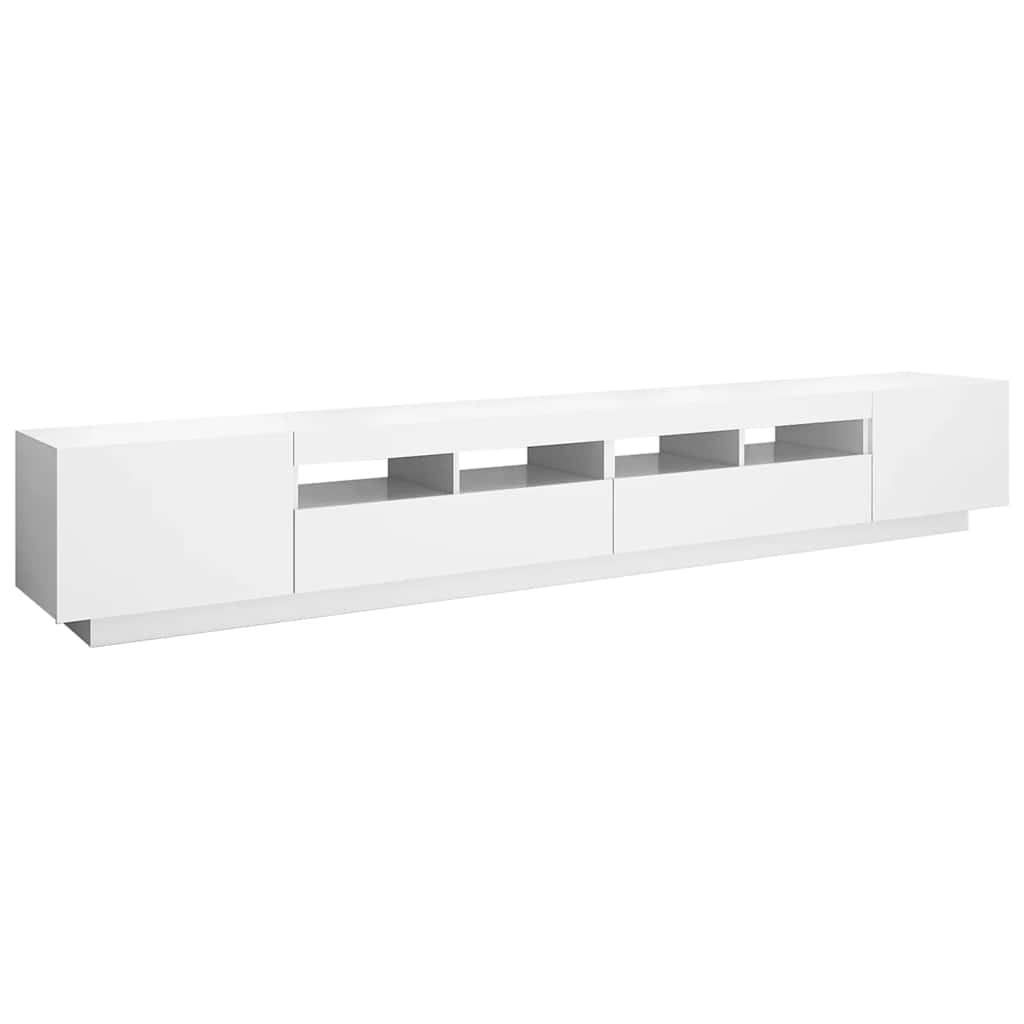 260cm TV Cabinet RGB LED Lights White | HomeAndLiving