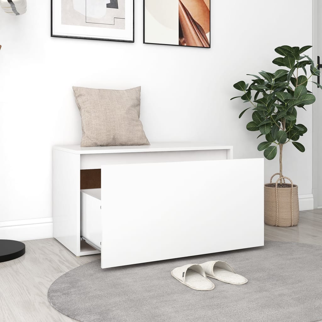 Hall Bench White Drawer Entryway Storage | HomeAndLiving