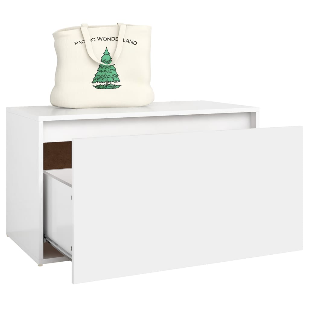Hall Bench White Drawer Entryway Storage | HomeAndLiving