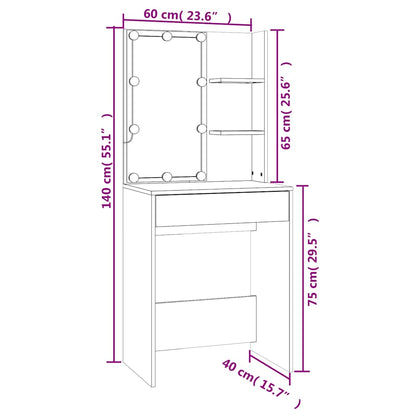 LED Dressing Table White Makeup Vanity | HomeAndLiving