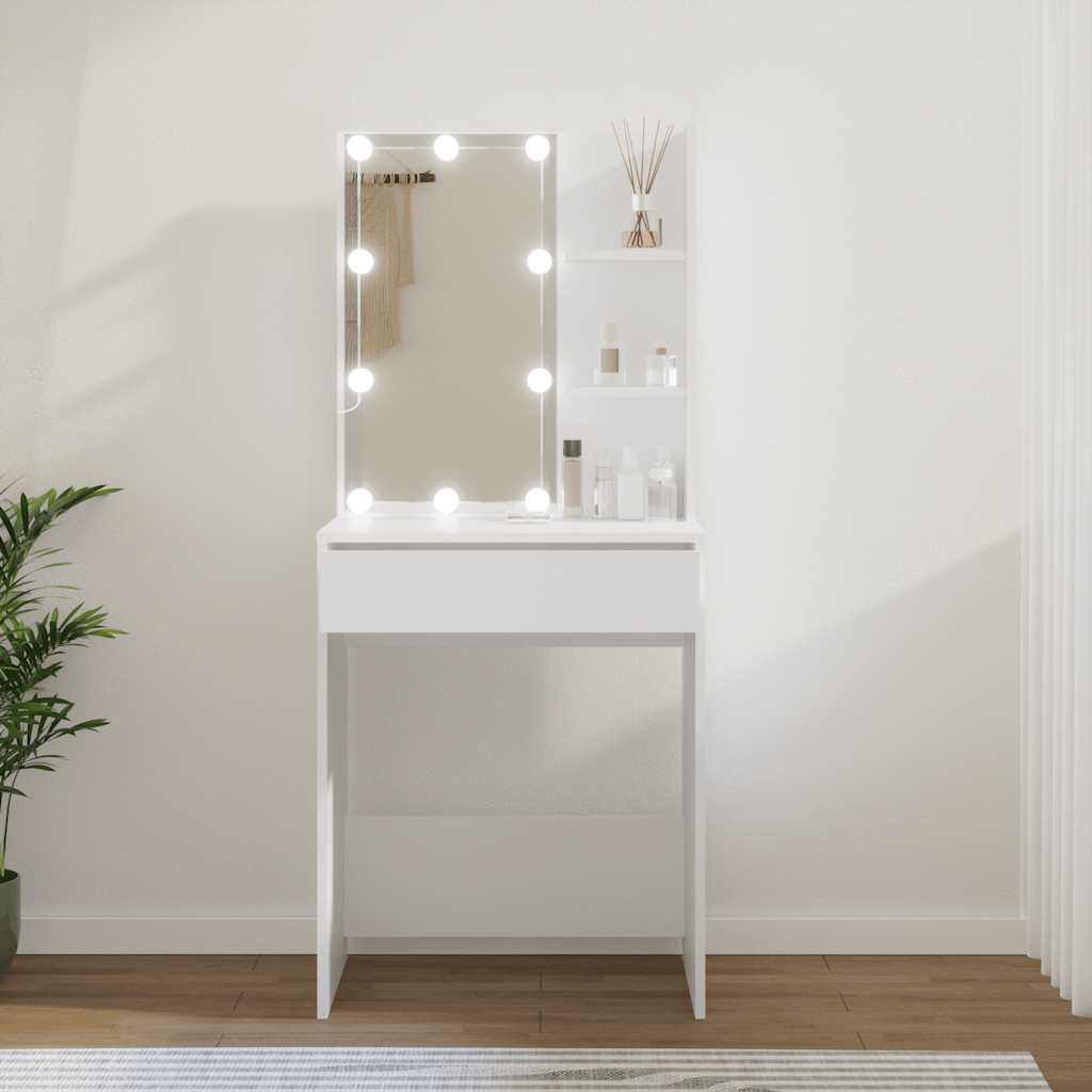LED Dressing Table White Makeup Vanity | HomeAndLiving