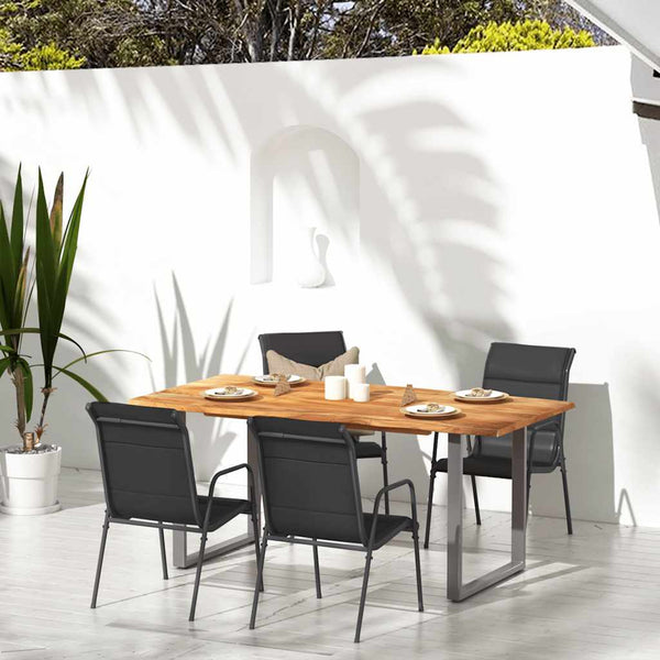  Refined Garden Chairs 4 pcs Steel Outdoor Retreat Patio Relax