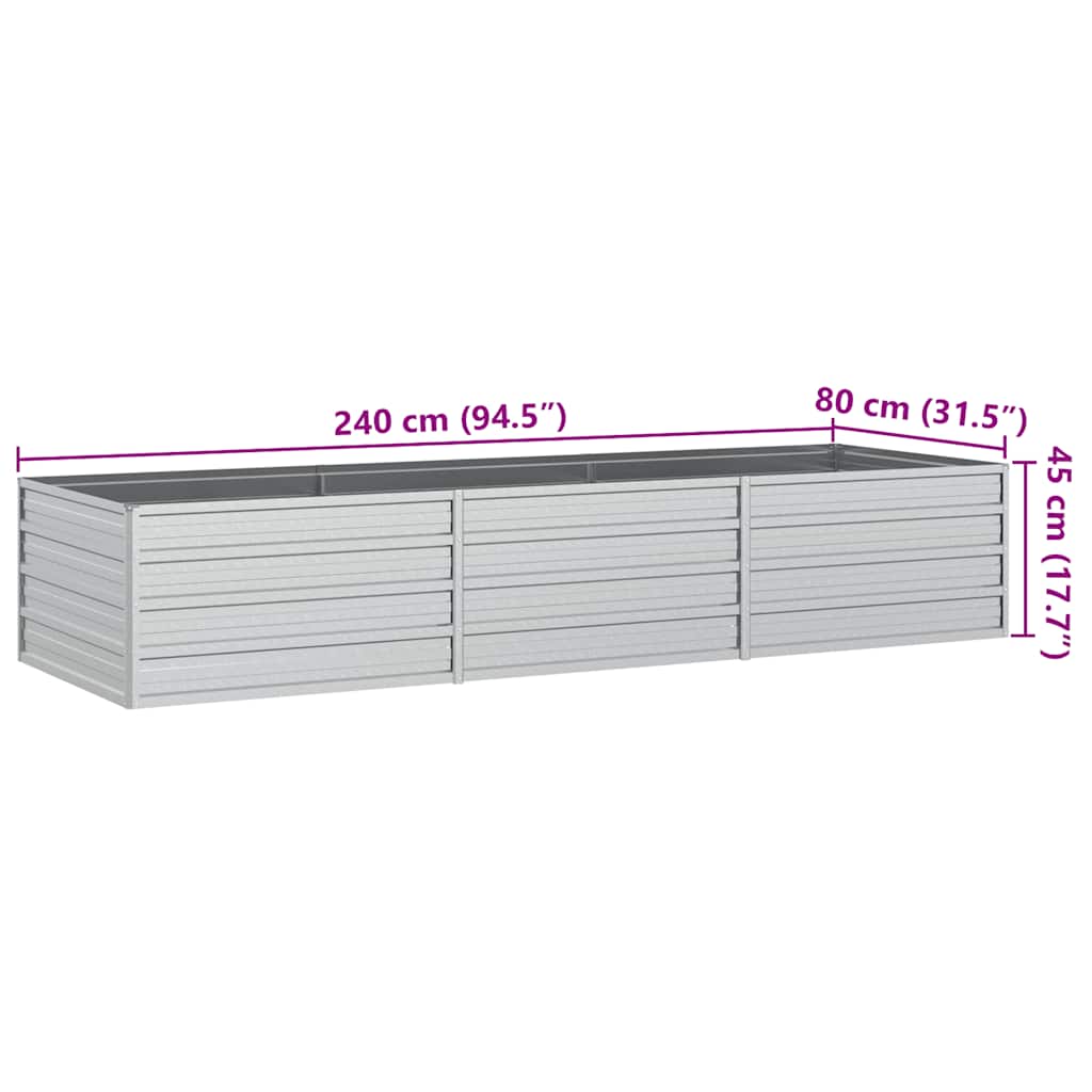 Galvanised Steel Raised Garden Bed 240x80cm | HomeAndLiving