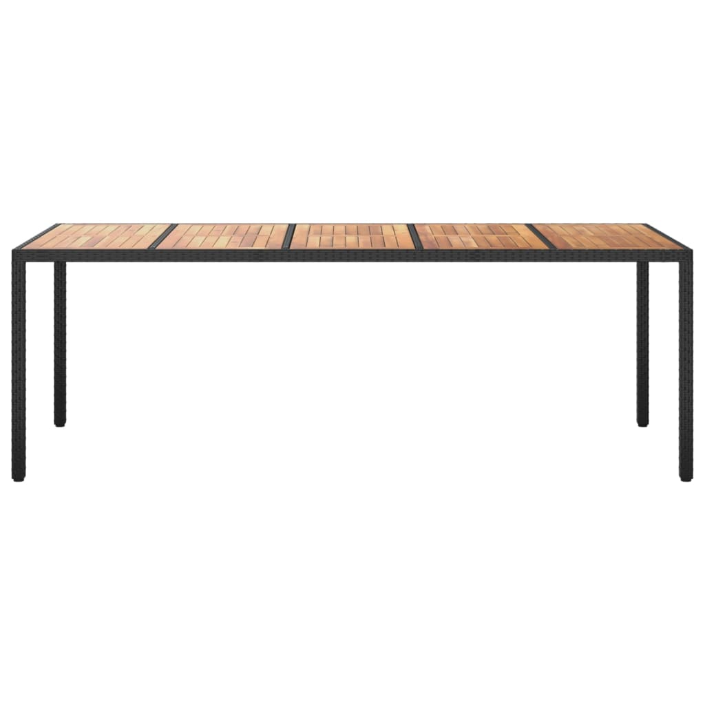 Garden Table Black  Poly Rattan