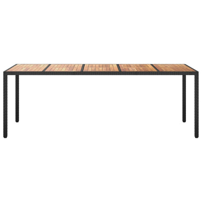 Garden Table Black  Poly Rattan