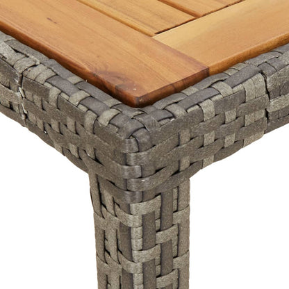 Garden Table Grey Poly Rattan