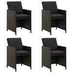 Garden Chairs with Cushions 4 pcs Poly Rattan Black
