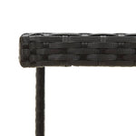 Garden Table Black Poly Rattan and Glass