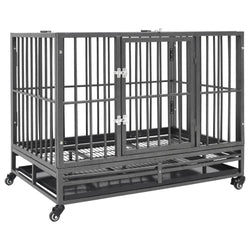 Dog Cage With Wheels Steel