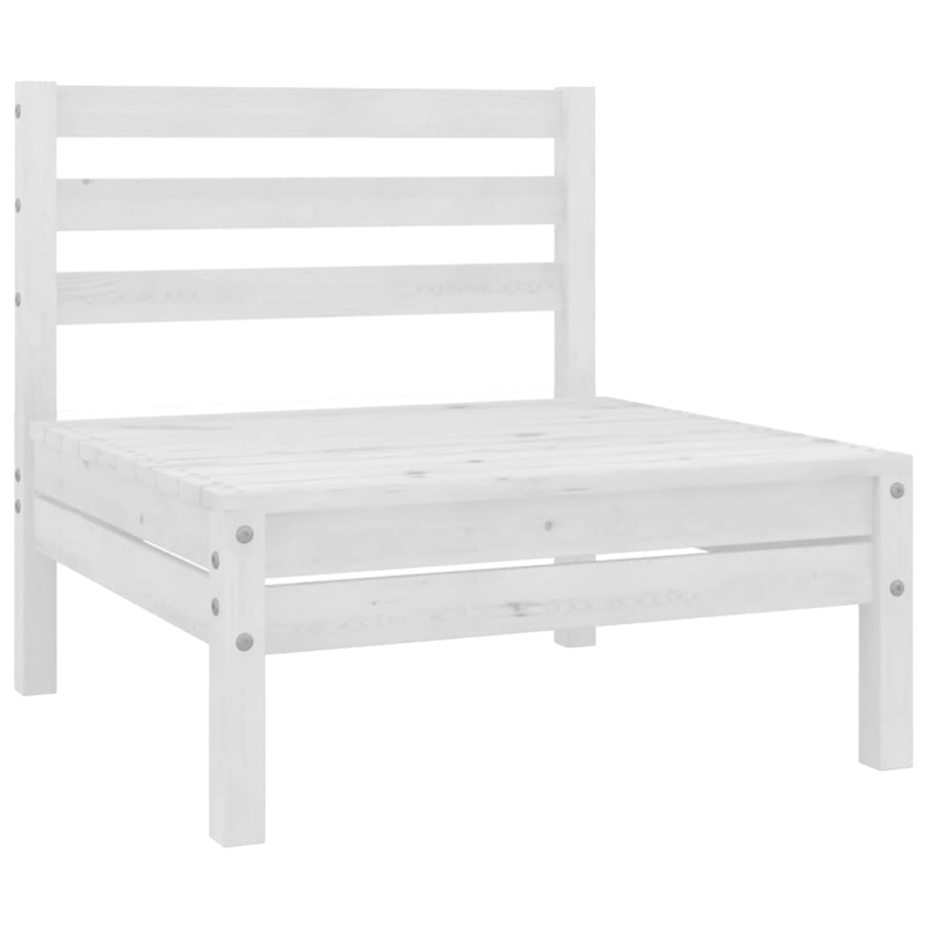 6 Piece Garden Lounge Set Durable Solid Pinewood White