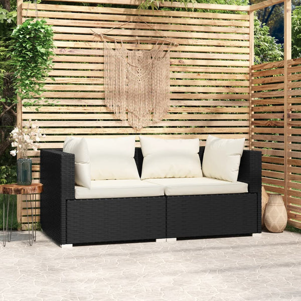  Durable 2 Seater Sofa with Cushions Daily Living Essential Evening