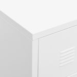 Industrial Drawer Cabinet White Metal