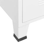 Industrial Drawer Cabinet White Metal