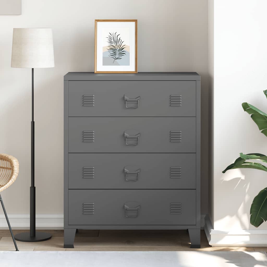 Industrial Drawer Cabinet Metal Storage Unit 4 Drawer with Air Vents