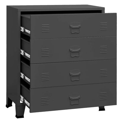 Industrial Drawer Cabinet Metal Storage Unit 4 Drawer with Air Vents