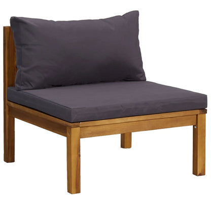 6 Piece Garden Lounge Set with Cushion Solid Acacia Wood - 65×65×35cm