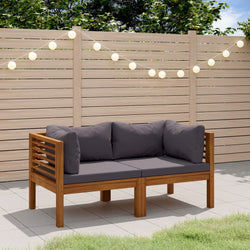 2-Seater Garden Sofa with Cushion Solid Wood Acacia