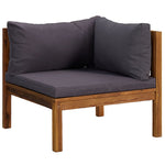 4-Seater Garden Sofa with Cushion Solid Acacia Wood
