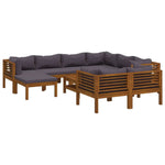 10 Piece Garden Lounge Set with Cushion Solid Acacia Wood