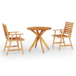 Acacia Dining Elegance: 3-Piece Solid Wood Garden Dining Set