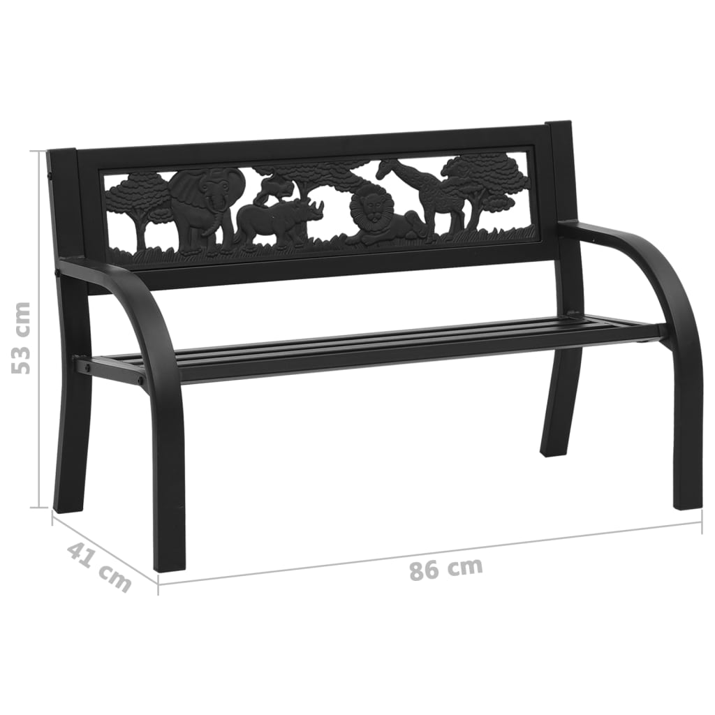 Kids Steel Garden Bench Outdoor Seat 86cm | HomeAndLiving