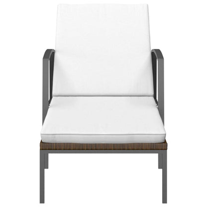 Sun Loungers 2 pcs with Table Poly Rattan Brown - 30×30×31cm