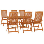 7 Pcs Garden Dining Set Solid Wood Eucalyptus