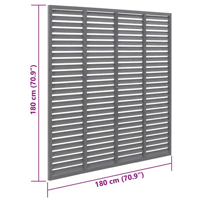 WPC Louvre Fence Panel 180x180cm Grey | HomeAndLiving