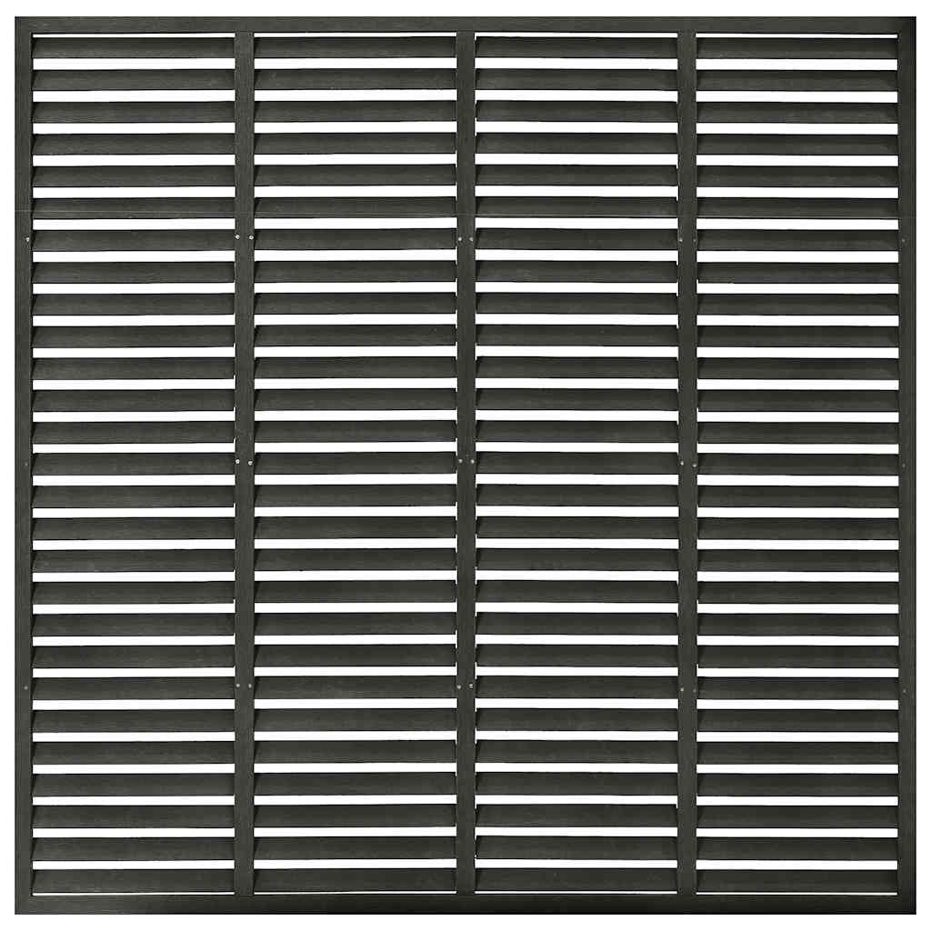 WPC Louvre Fence Panel 180x180cm Dark Grey | HomeAndLiving