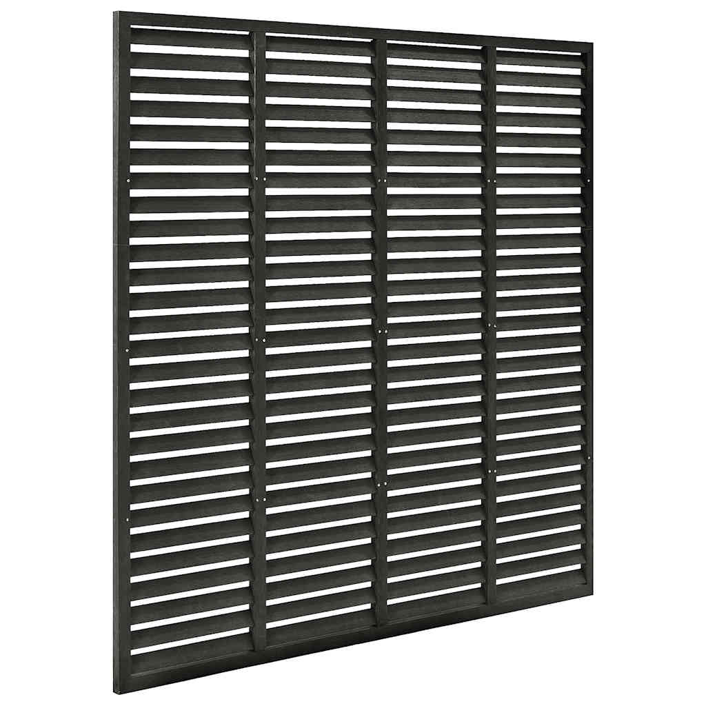 WPC Louvre Fence Panel 180x180cm Dark Grey | HomeAndLiving