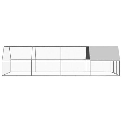 Large Galvanised Steel Chicken Cage 3x8x2m | HomeAndLiving
