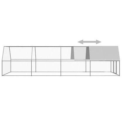 Large Galvanised Steel Chicken Cage 3x8x2m | HomeAndLiving
