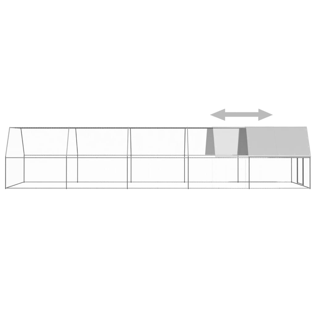 Chicken Coop Aviary Cage 3x10x2m Galvanised | HomeAndLiving