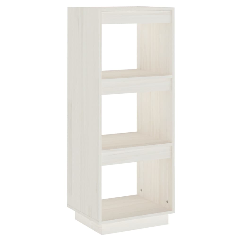 Book Cabinet/Room Divider White Solid Pinewood
