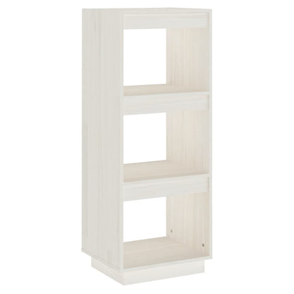 Book Cabinet/Room Divider White Solid Pinewood