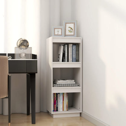 Book Cabinet/Room Divider White Solid Pinewood