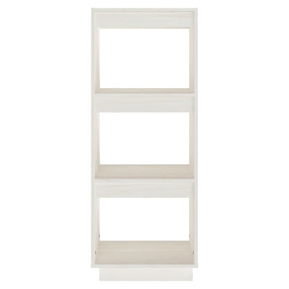Book Cabinet/Room Divider White Solid Pinewood