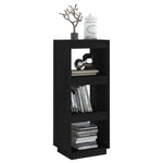 Book Cabinet/Standing Shelves Black Solid Pinewood