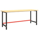 Metal Work Bench Frame 180cm Matte Black Red | HomeAndLiving